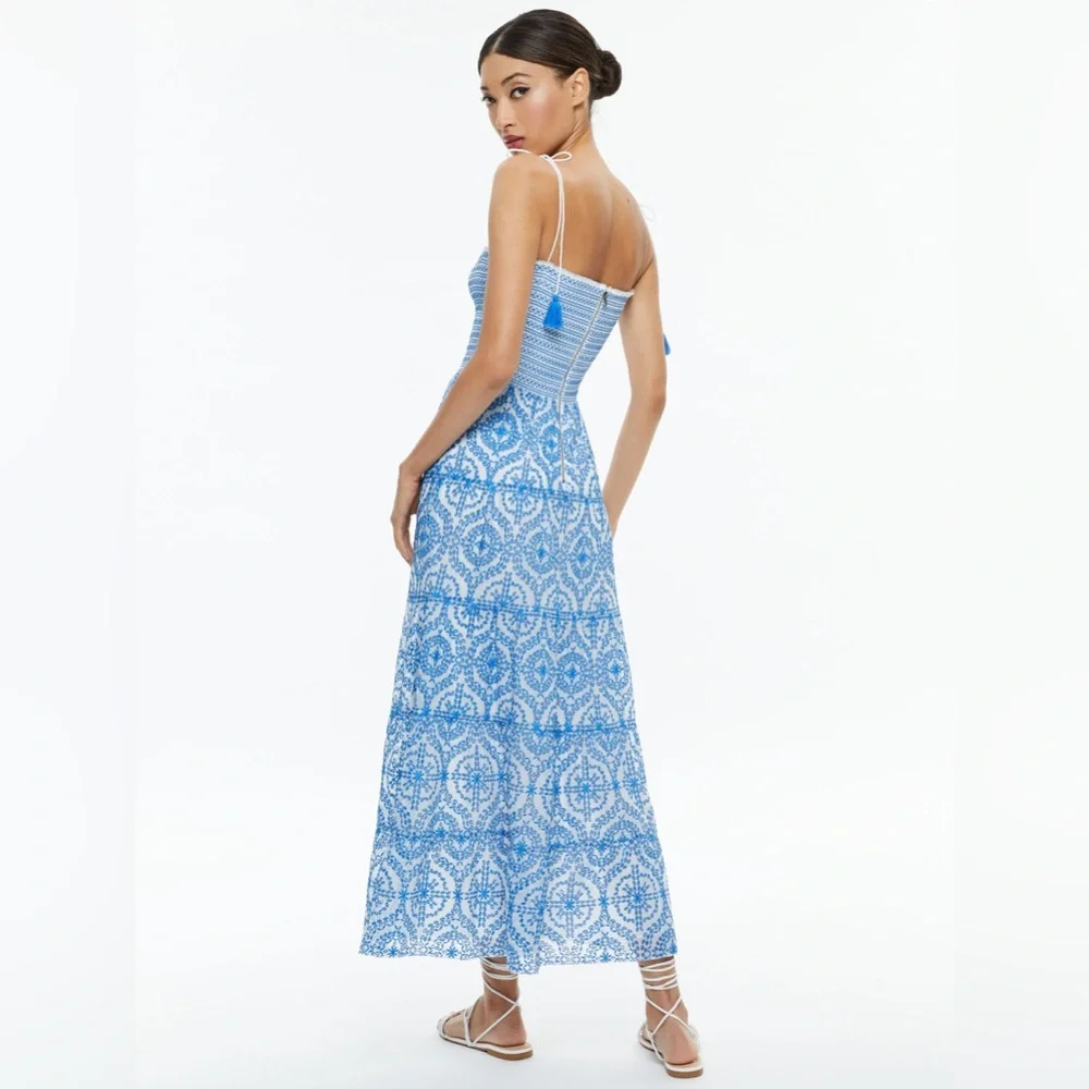 Alice + Olivia Sky Blue and White Maxi Dress - Picture 7 of 8